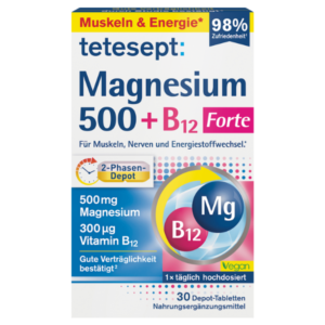 Magnésium 500 + B12 Depot, comprimés, 30 comprimés, 42,8 g