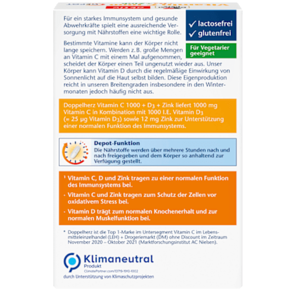 Doppelherz Vitamine C 1000 + D3 + Zinc