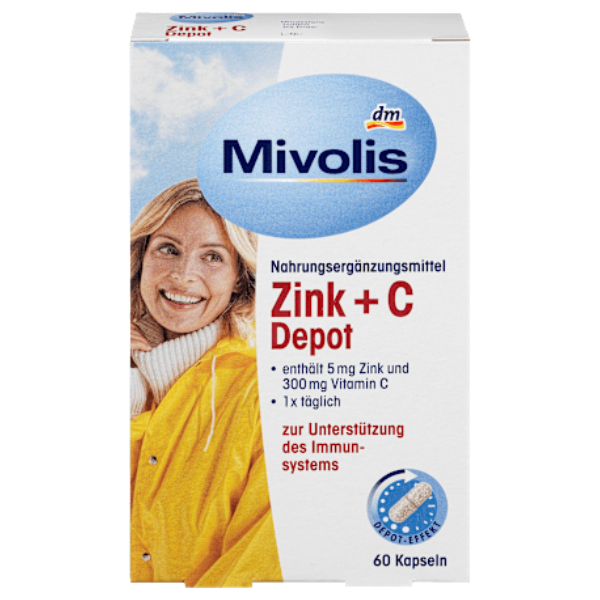 Zinc + Vitamine C Depot, capsules, 60 pièces